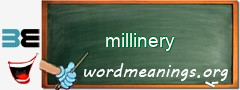 WordMeaning blackboard for millinery